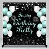 Lofaris Balloons Sparkle Custom Name Happy Birthday Backdrop